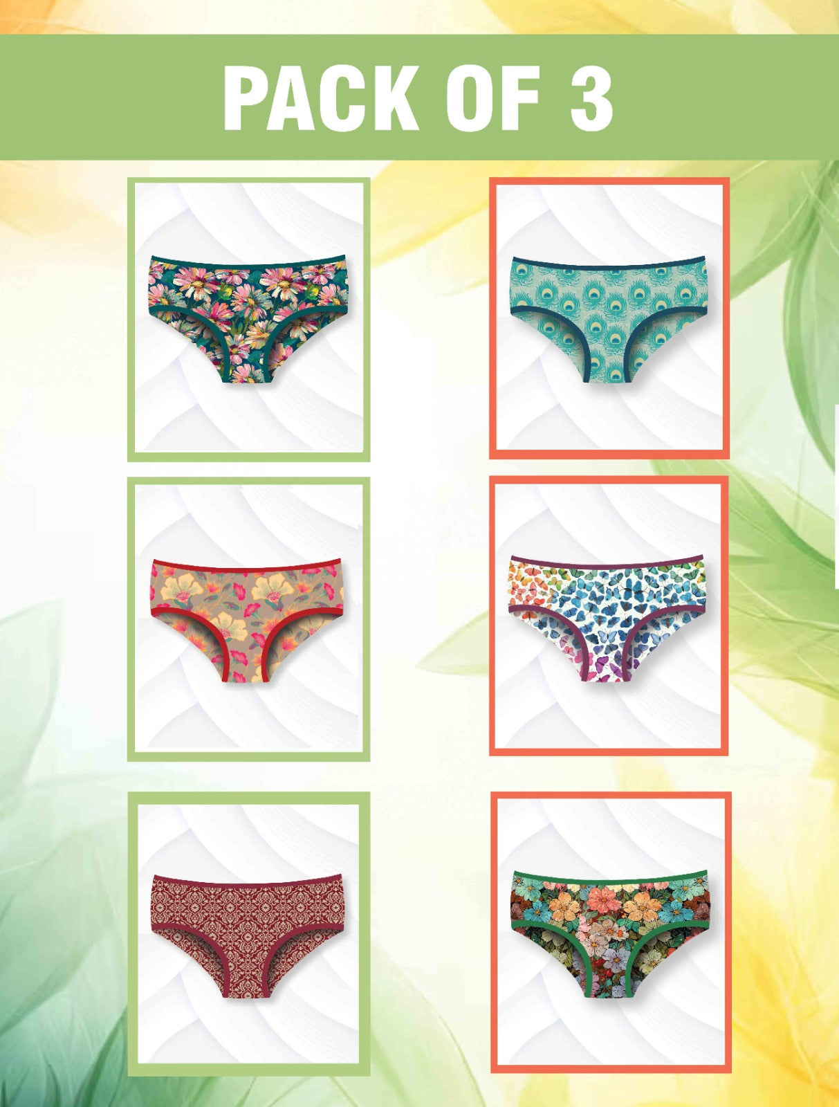 Women’s Panty Combo – 30 pcs (10 Packs of 3)